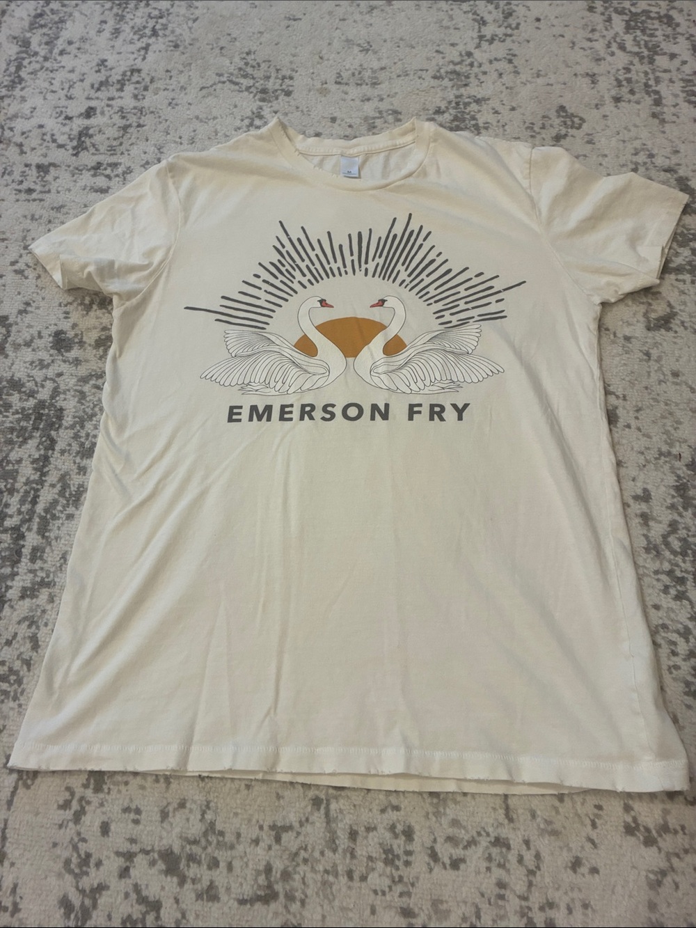 Emerson Fry Cream Short-Sleeve Swan Graphic Tee - Medium